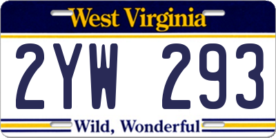 WV license plate 2YW293