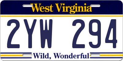 WV license plate 2YW294