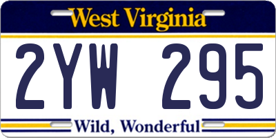 WV license plate 2YW295