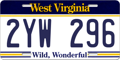 WV license plate 2YW296