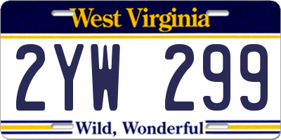 WV license plate 2YW299