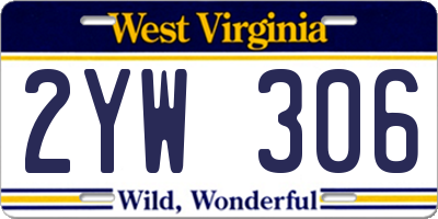 WV license plate 2YW306