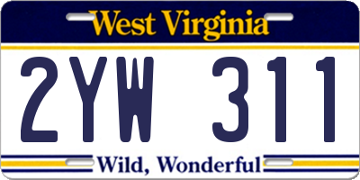 WV license plate 2YW311