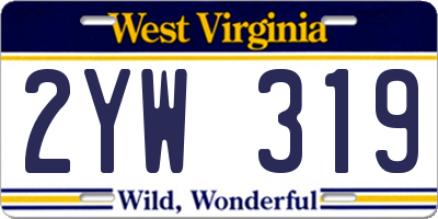 WV license plate 2YW319