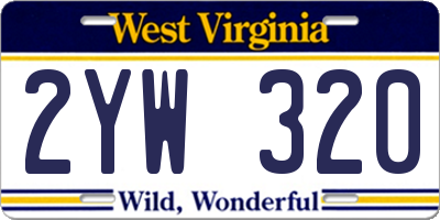 WV license plate 2YW320