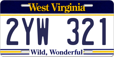 WV license plate 2YW321