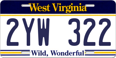 WV license plate 2YW322
