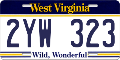 WV license plate 2YW323