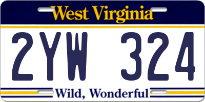 WV license plate 2YW324