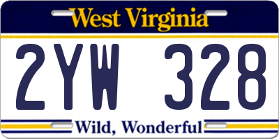 WV license plate 2YW328