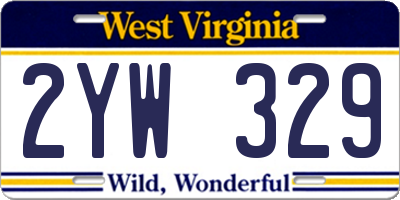 WV license plate 2YW329