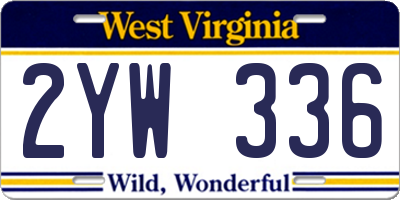 WV license plate 2YW336