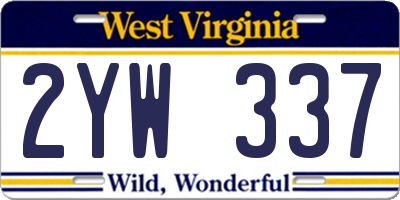 WV license plate 2YW337
