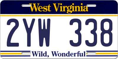 WV license plate 2YW338