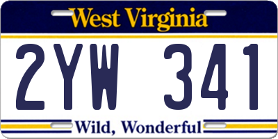 WV license plate 2YW341
