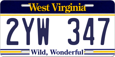 WV license plate 2YW347
