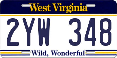 WV license plate 2YW348
