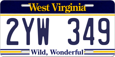 WV license plate 2YW349