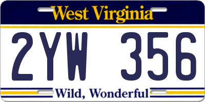 WV license plate 2YW356