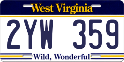 WV license plate 2YW359