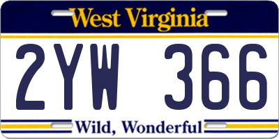WV license plate 2YW366