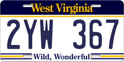 WV license plate 2YW367