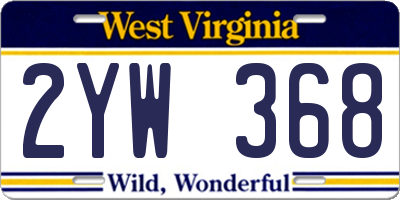WV license plate 2YW368