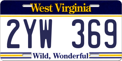 WV license plate 2YW369