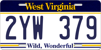 WV license plate 2YW379