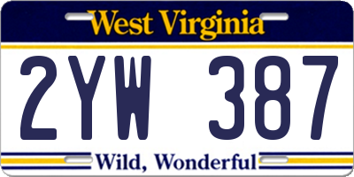 WV license plate 2YW387
