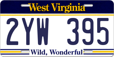 WV license plate 2YW395