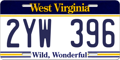 WV license plate 2YW396