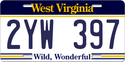 WV license plate 2YW397