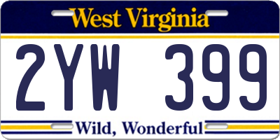 WV license plate 2YW399