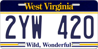 WV license plate 2YW420