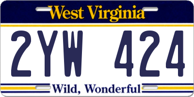 WV license plate 2YW424
