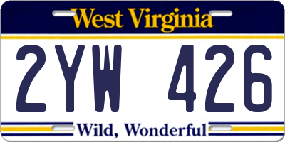 WV license plate 2YW426