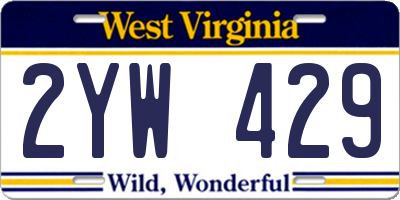 WV license plate 2YW429