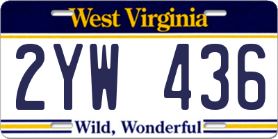 WV license plate 2YW436
