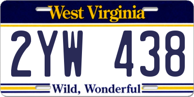 WV license plate 2YW438
