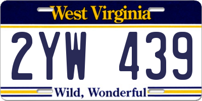 WV license plate 2YW439