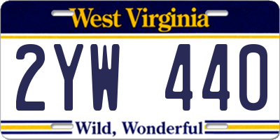 WV license plate 2YW440
