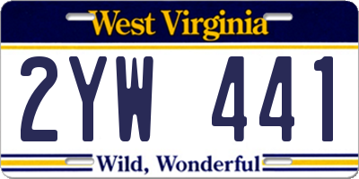 WV license plate 2YW441
