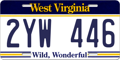 WV license plate 2YW446