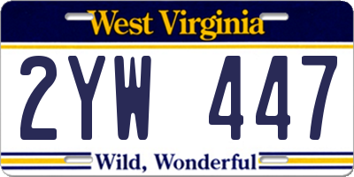 WV license plate 2YW447