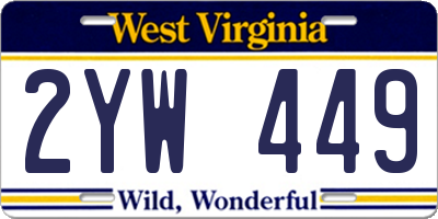 WV license plate 2YW449