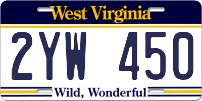WV license plate 2YW450
