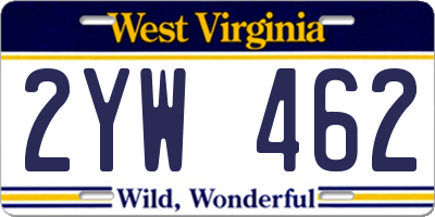 WV license plate 2YW462