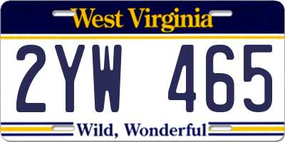 WV license plate 2YW465