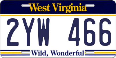 WV license plate 2YW466